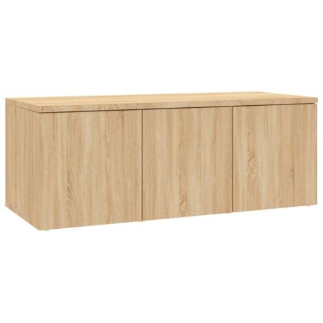 Meuble TV, Étagère TV, Meuble de Salon, Chêne sonoma 80x34x30 cm Aggloméré OIB5600E (1/5)