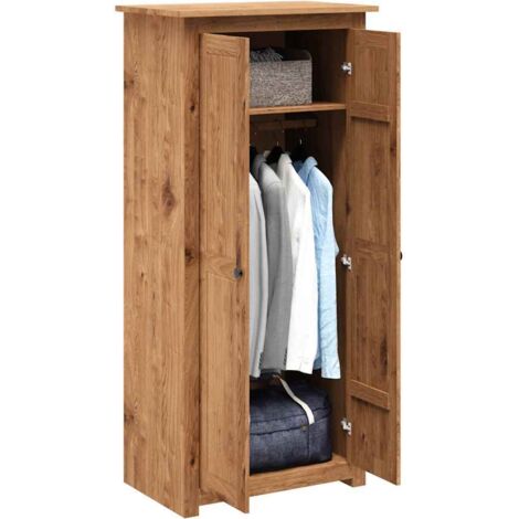 Garde-robe Design moderne, Armoire Etagère de rangement, 80x50x171,5 cm Pin massif Assortiment Panama OIB6623E (1/5)
