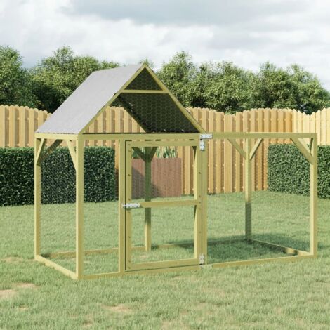 Enclos Poulailler - Parc enclos pour animaux 200x100x150 cm Bois de pin massif imprégné BV630139 - BonneVie