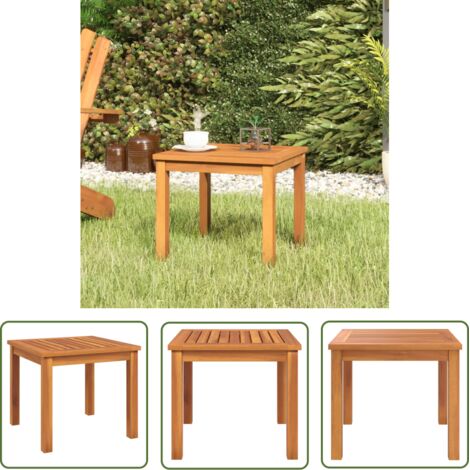 The Living Store Table basse 40x40x36 cm bois d'acacia massif - Table Basse - Meuble De Jardin - Acacia Massif - Table Extérieure - Table Patio (1/5)