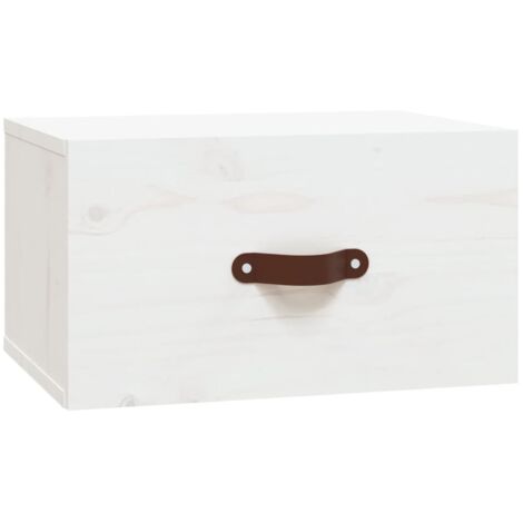 Table de Chevet murale, Table de nuit, pour Chambre Salon Couloir, Blanc 40x29,5x22 cm OIB1270E (1/5)