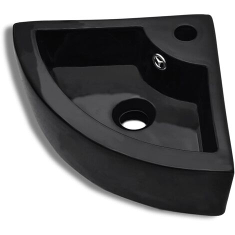 Lavabo avec trou de trop-plein Lavabo vasque à poser Luxueux, Bac à laver, 45x32x12,5 cm Noir OIB9889E (1/5)