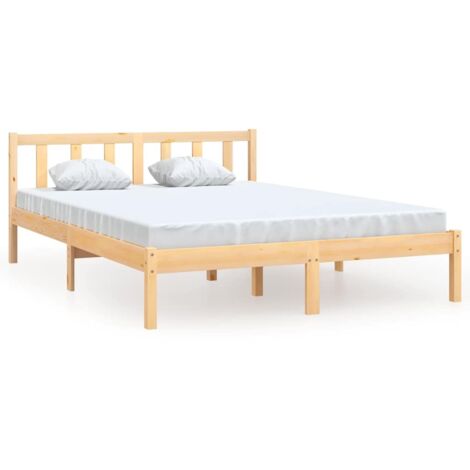 Cadre de lit sans matelas bois massif 160x200 cm (1/5)