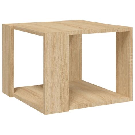 Bonnevie – Table basse fixe chêne sonoma 40x40x30 cm – Bois d'ingénierie – Étagère de rangement intégrée – Surface facile à nettoyer - OIB1543E (1/5)