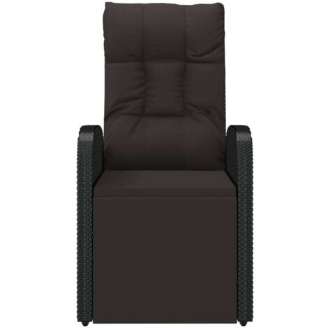 Chaise de jardin et de camping inclinable, Chaise de relaxation, et coussin Résine tressée Noir OIB5567E (1/5)
