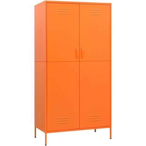 Garde-robe Design moderne, Armoire Etagère de rangement, Orange 90x50x180 cm Acier OIB3651E (1/5)