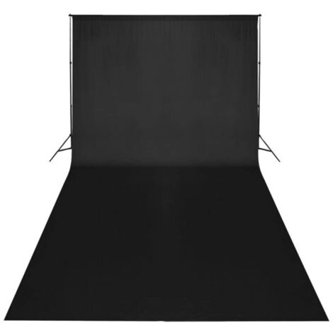 Toile de fond, Toile de rechange pour tonnelle, Coton Noir 600 x 300 cm OIB4127E (1/4)