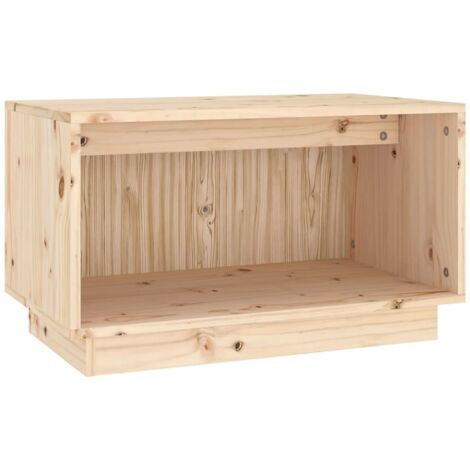 Meuble TV, Étagère TV, Meuble de Salon, 60x35x35 cm Bois de pin massif OIB1603E (1/5)