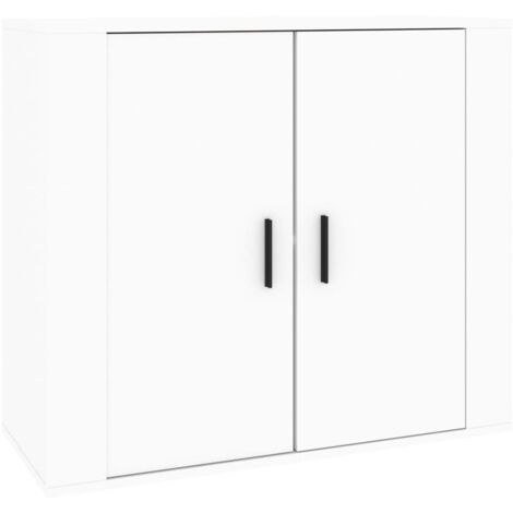 Buffet Blanc 80x33x70 cm Bois d'ingénierie (1/5)
