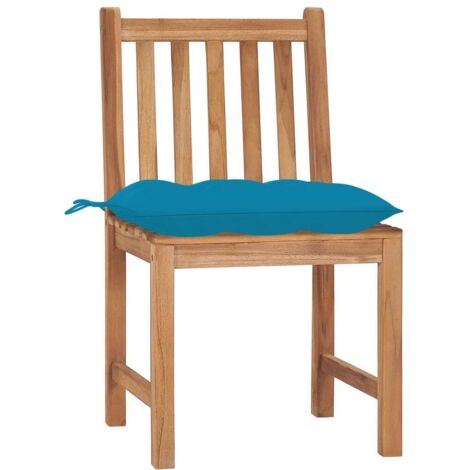 Lot de 2 Chaises de jardin et de camping, Chaises de relaxation, avec coussins Bois de teck massif OIB5836E (1/5)