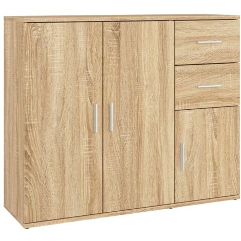 Buffet Commode Armoire Luxueux, pour Salon Chambre Entrée Cuisine, Chêne sonoma 91x29,5x75 cm Bois d'ingénierie OIB3936E (1/5)
