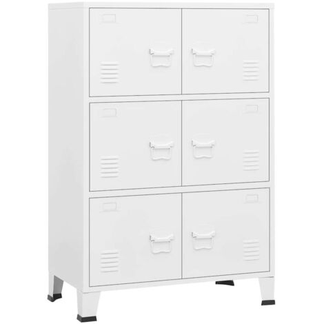Classeur Design moderne, Armoire Etagère de rangement, Blanc 75x40x115 cm Métal OIB2422E (1/5)