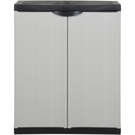 Armoire de rangement de jardin 1 étagère Design moderne, Armoire Etagère de rangement, Gris/noir 68x40x85 cm OIB5181E (1/5)