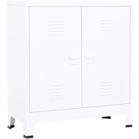 Classeur Design moderne, Armoire Etagère de rangement, Blanc 90x40x100 cm Acier OIB3907E (1/5)