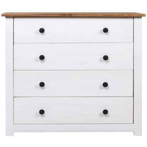 Armoire latérale Sideboard Design moderne, Armoire Etagère de rangement, Blanc 80x40x73 cm Pin Assortiment Panama OIB9666E (1/5)