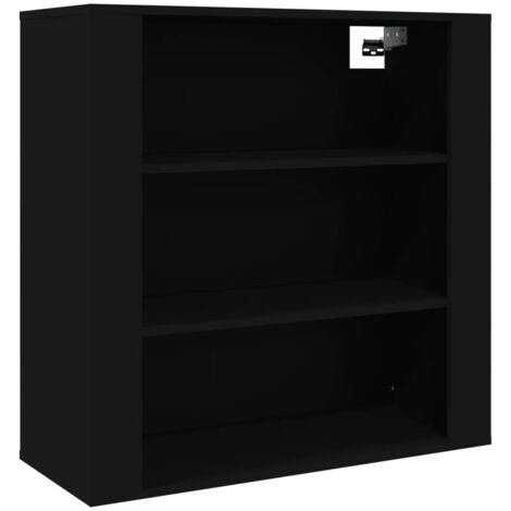 Armoire murale Design moderne, Armoire Etagère de rangement, Noir 80x33x80 cm Bois d'ingénierie OIB9173E (1/5)
