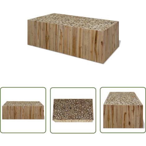 Furniture Limited - Table basse Teck véritable 90x50x30 cm (1/5)