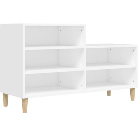 Armoire à Chaussures, Meuble Étagère de Rangement, Blanc 102x36x60 cm Bois d'ingénierie OIB7498E (1/5)