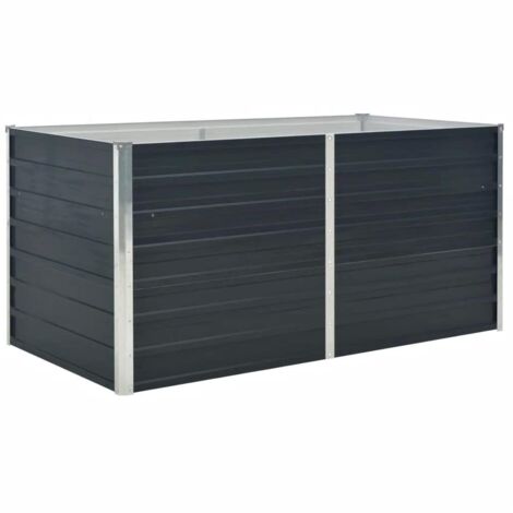 Jardinière, Pot de Fleurs d'extérieur, Lit surélevé Anthracite 160x80x77 cm Acier galvanisé OIB7959E (1/5)
