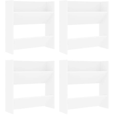 Lot de 4 Armoires à Chaussures, Meubles Étagères de Rangement, Blanc 60x18x60 cm Aggloméré OIB7839E (1/5)