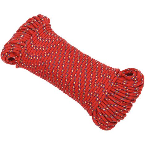 Corde de bateau, Corde de Chanvre, pour la Décoration, le Bricolage, le Jardinage Rouge 5 mm 50 m Polypropylène OIB4034E (1/5)