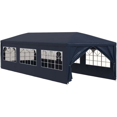 Tente de réception, Pavillon, Pergola, Tente de jardin, 3 x 9 m Bleu OIB2500E