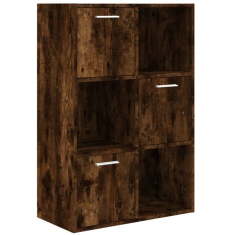 Armoire de rangement Design moderne, Armoire Etagère de rangement, Chêne fumé 60x29,5x90 cm OIB4899E (1/5)