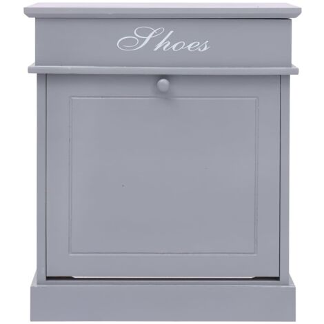 Armoire à Chaussures, Meuble Étagère de Rangement, Gris 50 x 28 x 58 cm Bois de Paulownia OIB4736E (1/5)