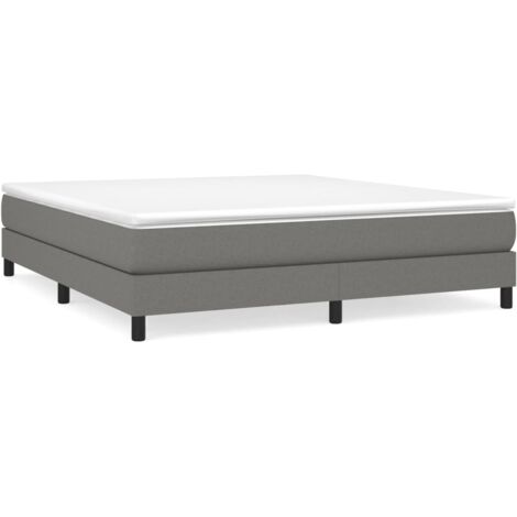 Bonnevie – Sommier tapissier 160x200 cm – Tissu 100% polyester gris foncé – Cadre robuste en bois d'ingénierie – Montage facile - OIB5512E (1/5)