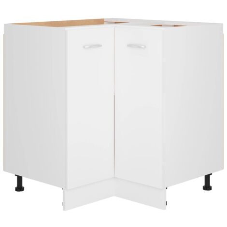Bonnevie – Armoire de cuisine d'angle blanche 75,5x75,5x80,5 cm – Aggloméré durable – 2 étagères pour rangement optimisé - OIB2991E