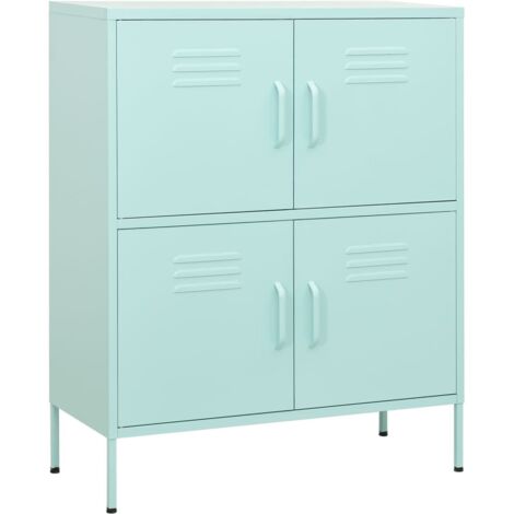 Armoire de rangement Design moderne, Armoire Etagère de rangement, Vert menthe 80x35x101,5 cm Acier OIB1885E (1/5)