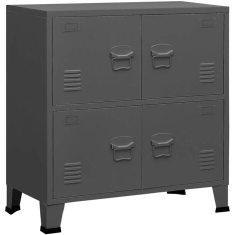 Classeur Design moderne, Armoire Etagère de rangement, Anthracite 75x40x80 cm Acier OIB2227E (1/5)