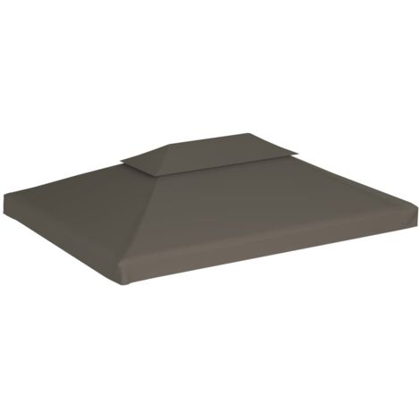Toile supérieure de belvédère, Toile de rechange pour tonnelle, 2 niveaux 310 g/m² 4x3 m Taupe OIB1403E