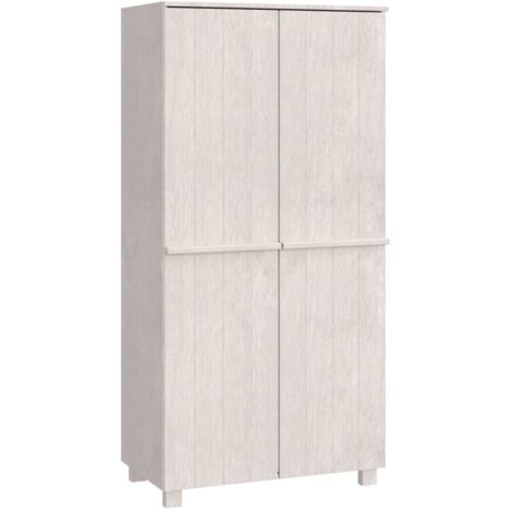 Garde-robe Design moderne, Armoire Etagère de rangement, Blanc 89x50x180 cm Bois massif de pin OIB5093E (1/5)