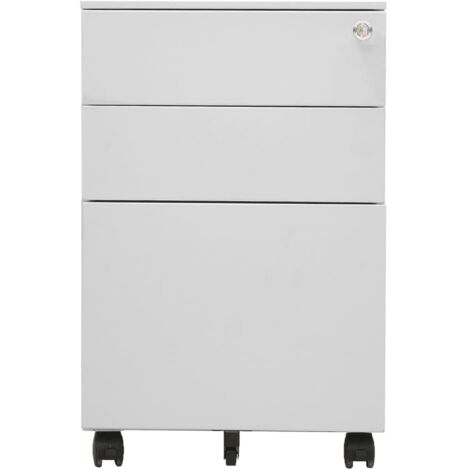 Classeur mobile Design moderne, Armoire Etagère de rangement, Gris clair 39x45x60 cm Acier OIB9038E (1/5)