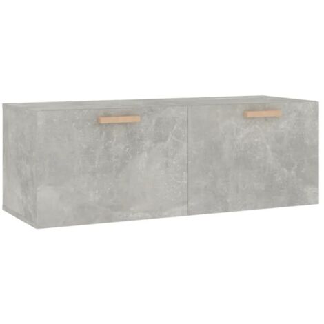 Armoire murales Design moderne, Armoire Etagère de rangement, Gris béton 100x36,5x35 cm Bois d'ingénierie OIB2349E (1/5)