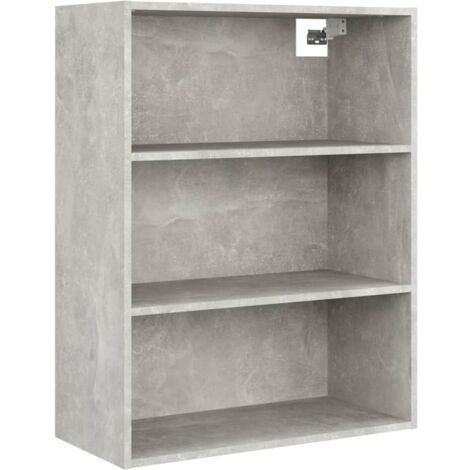 Armoire murale suspendue Design moderne, Armoire Etagère de rangement, Gris béton 69,5x32,5x90 cm OIB5297E (1/5)