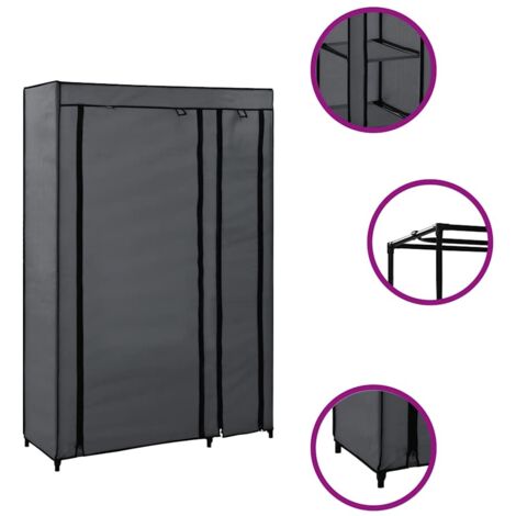Garde-robe Design moderne, Armoire Etagère de rangement, pliable Gris 110x45x175 cm Tissu OIB9783E (1/5)