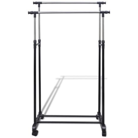 INLIFE Porte-manteaux réglables 2 pcs 2 rails d'accrochage (1/5)