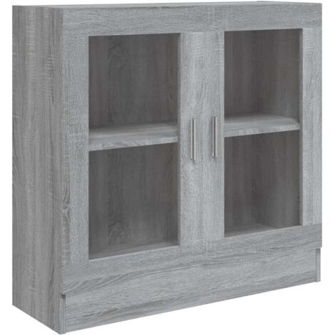 Armoire à vitrine Commode Design moderne, Armoire Etagère de rangement, Sonoma gris 82,5x30,5x80 cm Bois d'ingénierie OIB7778E (1/5)
