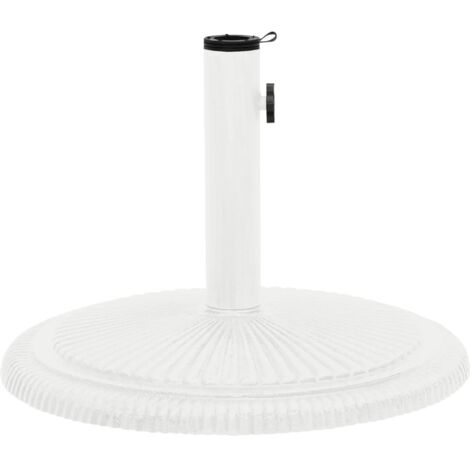 Socle de parasol, Support parasol Robuste de Qualité, Blanc 45x45x30 cm Fonte OIB1726E (1/5)