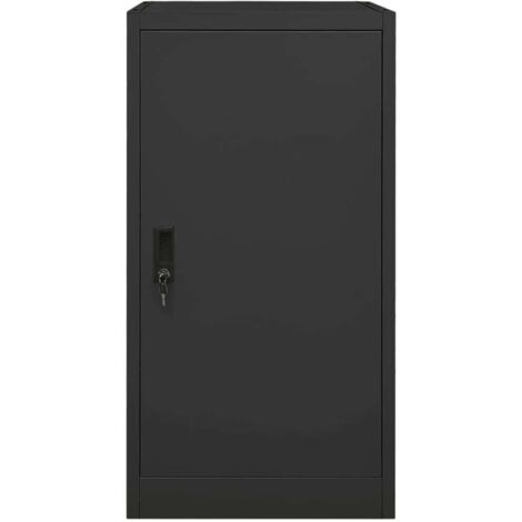 Bonnevie – Armoire à selles anthracite 53x53x105 cm – Acier durable avec porte verrouillable – 1 étagère et 4 crochets réglables - OIB8934E