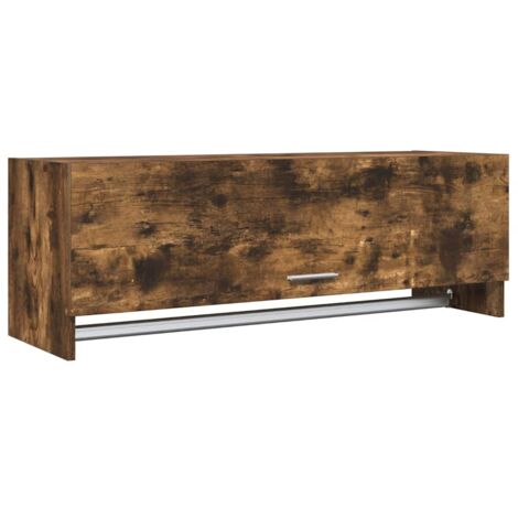 Garde-robe Design moderne, Armoire Etagère de rangement, Chêne fumé 100x32,5x35 cm Bois d'ingénierie OIB3614E (1/5)