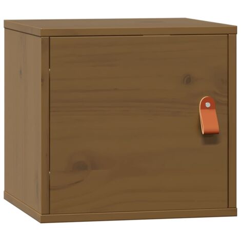 Armoire murales Design moderne, Armoire Etagère de rangement, Marron miel 31,5x30x30 cm Bois de pin massif OIB1091E (1/5)