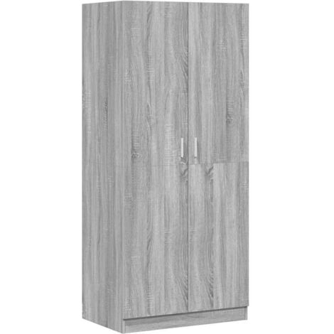 Garde-robe Design moderne, Armoire Etagère de rangement, Sonoma gris 80x52x180 cm Bois d'ingénierie OIB4897E (1/5)