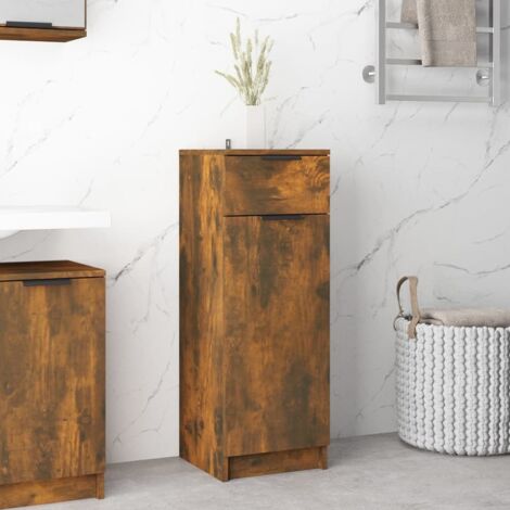 Armoire de salle de bain Design moderne, Armoire Etagère de rangement, Chêne fumé 32x34x90 cm Bois d'ingénierie OIB5667E (1/5)