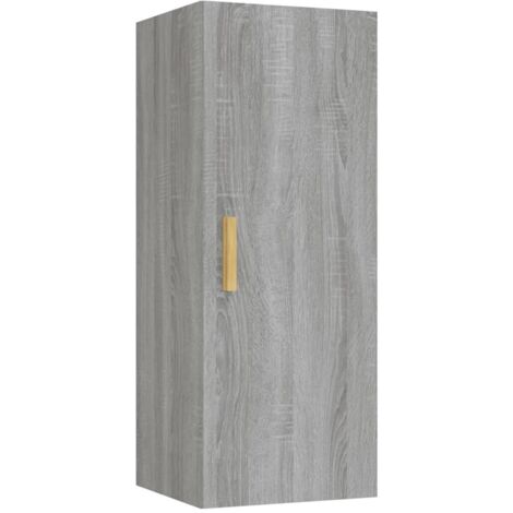 Armoire murales Design moderne, Armoire Etagère de rangement, Sonoma gris 34,5x34x90 cm Bois d'ingénierie OIB8137E (1/5)