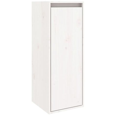 Armoire murales Design moderne, Armoire Etagère de rangement, Blanc 30x30x80 cm Bois de pin massif OIB2361E (1/5)