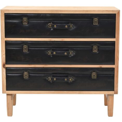Armoire à tiroirs Design moderne, Armoire Etagère de rangement, bois de sapin massif 80 x 36 x 75 cm OIB5120E (1/5)