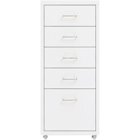 Classeur mobile Blanc 28x41x69 cm Métal (1/5)